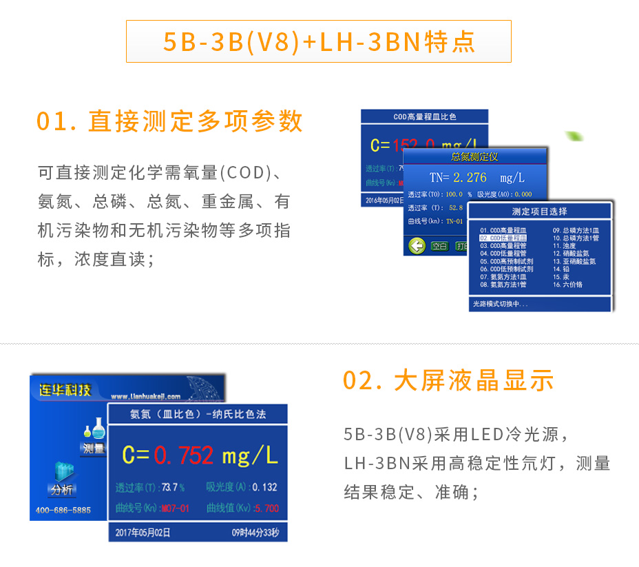 5B-3B(V8)+LH-3BN組合型多參數(shù)測(cè)定儀